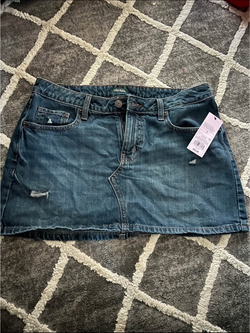wild fable Denim Distressed Blue Mini Skirt